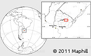 Blank Location Map of the area around 32° 45' 51" S, 55° 10' 29" W