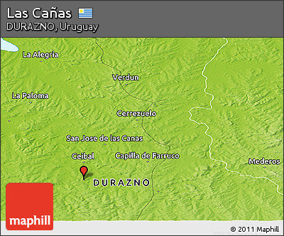 Physical Panoramic Map of Las Cañas