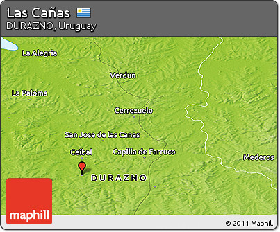 Physical Panoramic Map of Las Cañas