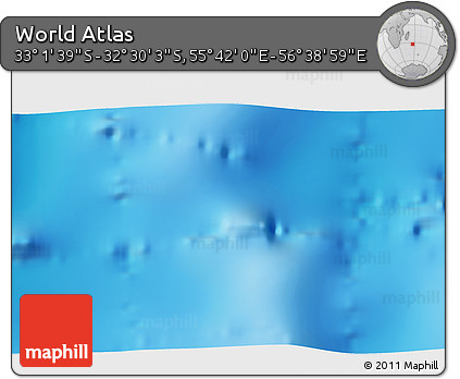 Shaded Relief 3D Map of the Area around 32° 45' 51" S, 56° 10' 29" E