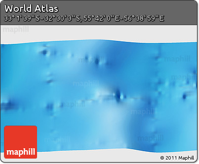 Shaded Relief 3D Map of the Area around 32° 45' 51" S, 56° 10' 29" E