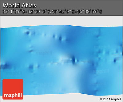 Shaded Relief 3D Map of the Area around 32° 45' 51" S, 56° 10' 29" E