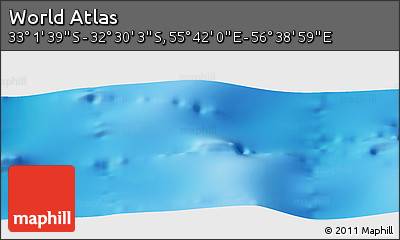 Physical Panoramic Map of the Area around 32° 45' 51" S, 56° 10' 29" E