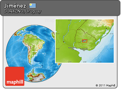Physical Location Map of Jiménez