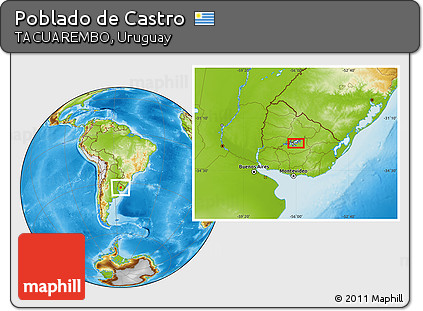 Physical Location Map of Poblado De Castro