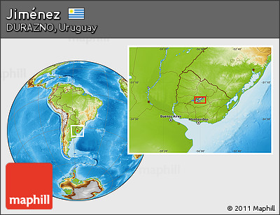 Physical Location Map of Jiménez