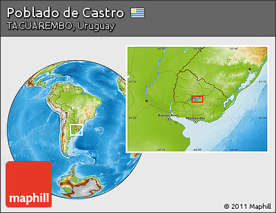 Physical Location Map of Poblado De Castro