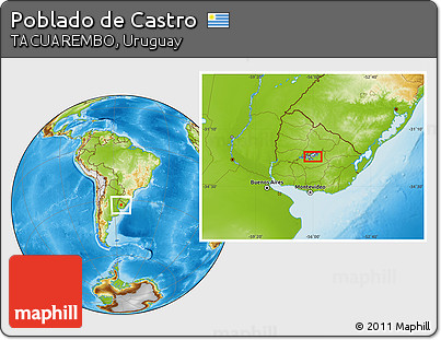 Physical Location Map of Poblado De Castro