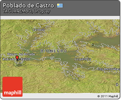 Satellite Panoramic Map of Poblado De Castro