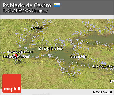 Satellite Panoramic Map of Poblado De Castro