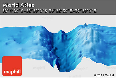 Physical Panoramic Map of the Area around 32° 45' 51" S, 57° 1' 29" E