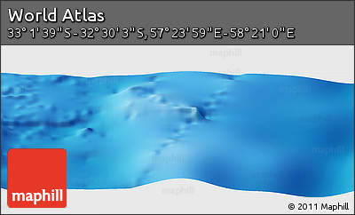 Physical Panoramic Map of the Area around 32° 45' 51" S, 57° 52' 30" E