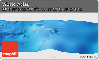 Physical Panoramic Map of the Area around 32° 45' 51" S, 57° 52' 30" E