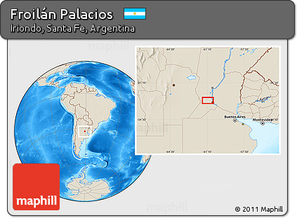 Shaded Relief Location Map of Froilán Palacios
