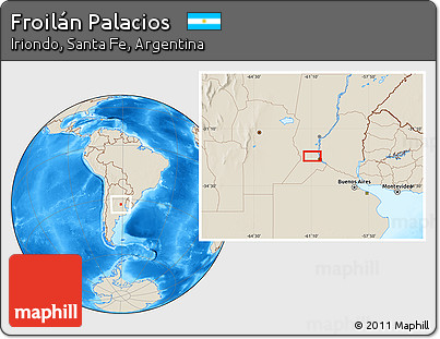 Shaded Relief Location Map of Froilán Palacios