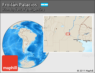 Shaded Relief Location Map of Froilán Palacios