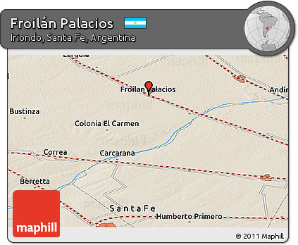 Shaded Relief Panoramic Map of Froilán Palacios