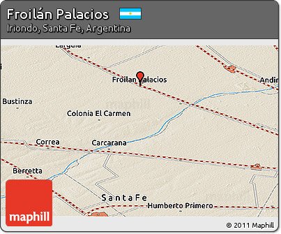 Shaded Relief Panoramic Map of Froilán Palacios
