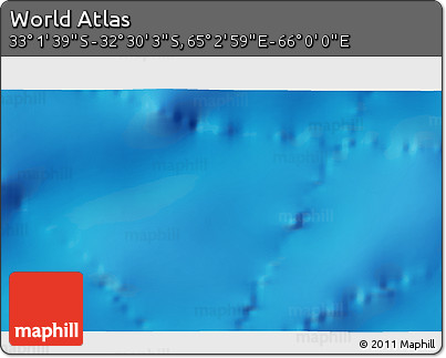 Physical 3D Map of the Area around 32° 45' 51" S, 65° 31' 30" E