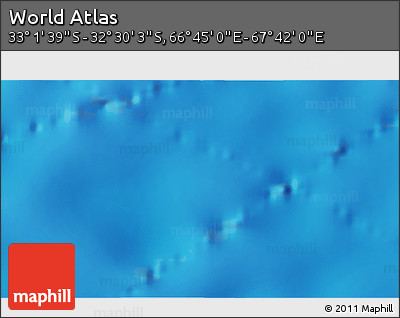 Physical 3D Map of the Area around 32° 45' 51" S, 67° 13' 29" E