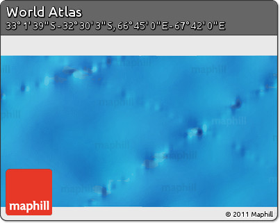 Physical 3D Map of the Area around 32° 45' 51" S, 67° 13' 29" E