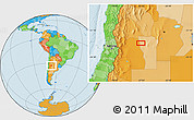 Political Location Map of the area around 32° 45' 51" S, 67° 4' 29" W