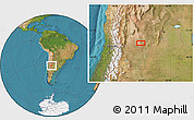 Satellite Location Map of the area around 32° 45' 51" S, 67° 4' 29" W