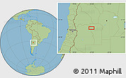 Savanna Style Location Map of the area around 32° 45' 51" S, 67° 4' 29" W
