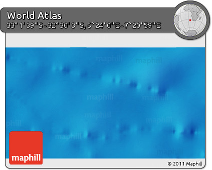 Physical 3D Map of the Area around 32° 45' 51" S, 6° 52' 30" E
