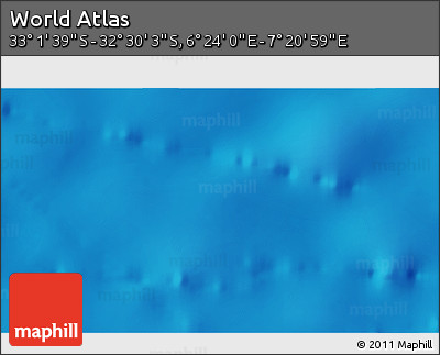 Physical 3D Map of the Area around 32° 45' 51" S, 6° 52' 30" E