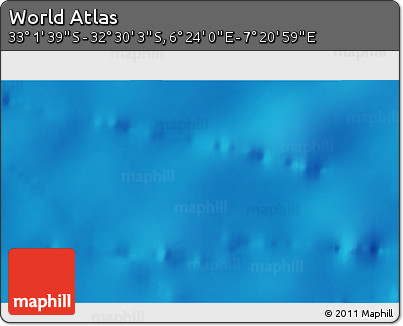 Physical 3D Map of the Area around 32° 45' 51" S, 6° 52' 30" E
