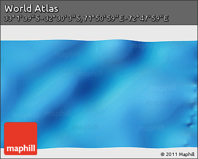 Shaded Relief 3D Map of the Area around 32° 45' 51" S, 72° 19' 29" E