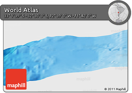 Shaded Relief Panoramic Map of the Area around 32° 45' 51" S, 72° 10' 30" W