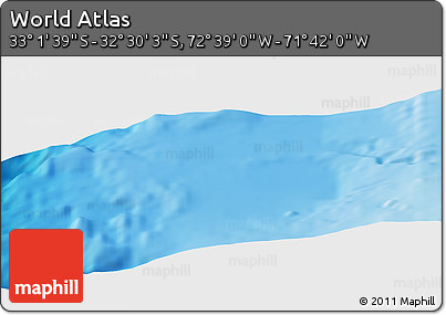 Shaded Relief Panoramic Map of the Area around 32° 45' 51" S, 72° 10' 30" W
