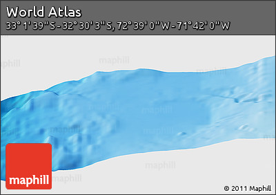 Shaded Relief Panoramic Map of the Area around 32° 45' 51" S, 72° 10' 30" W