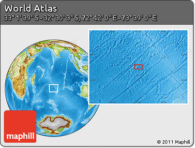 Physical Location Map of the Area around 32° 45' 51" S, 73° 10' 30" E