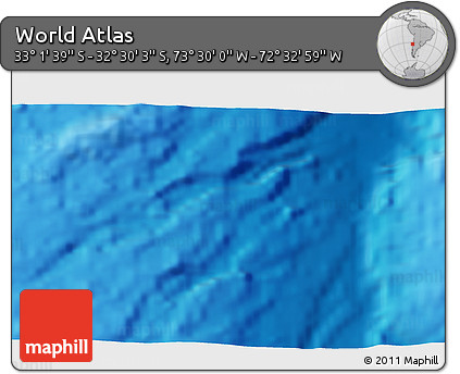 Physical 3D Map of the Area around 32° 45' 51" S, 73° 1' 30" W