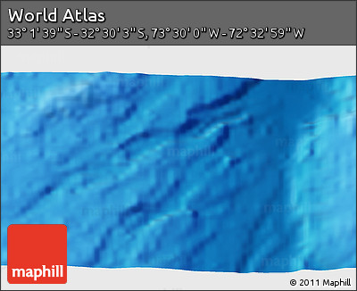Physical 3D Map of the Area around 32° 45' 51" S, 73° 1' 30" W