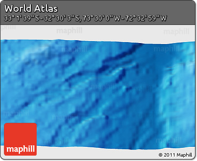 Physical 3D Map of the Area around 32° 45' 51" S, 73° 1' 30" W
