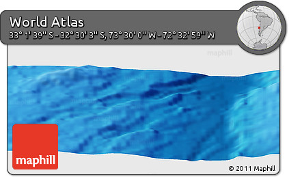 Shaded Relief Panoramic Map of the Area around 32° 45' 51" S, 73° 1' 30" W