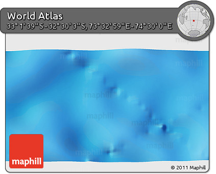 Shaded Relief 3D Map of the Area around 32° 45' 51" S, 74° 1' 30" E