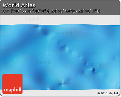 Shaded Relief 3D Map of the Area around 32° 45' 51" S, 74° 1' 30" E