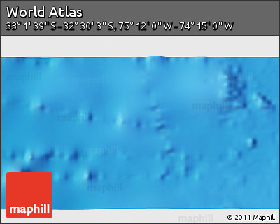 Physical 3D Map of the Area around 32° 45' 51" S, 74° 43' 29" W