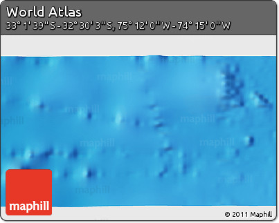Physical 3D Map of the Area around 32° 45' 51" S, 74° 43' 29" W