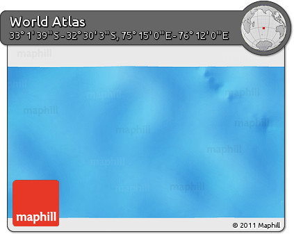 Physical 3D Map of the Area around 32° 45' 51" S, 75° 43' 29" E