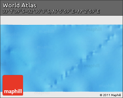 Physical 3D Map of the Area around 32° 45' 51" S, 76° 34' 29" E