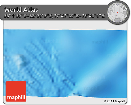 Physical 3D Map of the Area around 32° 45' 51" S, 78° 16' 30" E