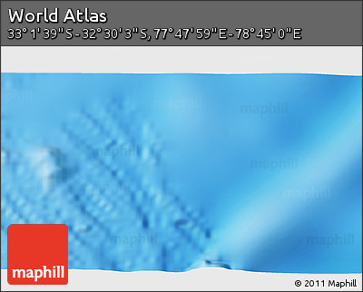 Physical 3D Map of the Area around 32° 45' 51" S, 78° 16' 30" E