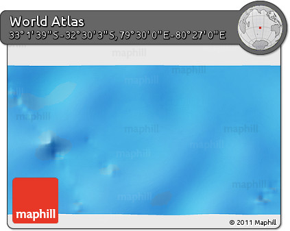 Physical 3D Map of the Area around 32° 45' 51" S, 79° 58' 29" E