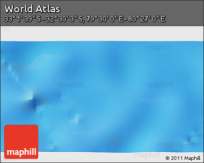Physical 3D Map of the Area around 32° 45' 51" S, 79° 58' 29" E